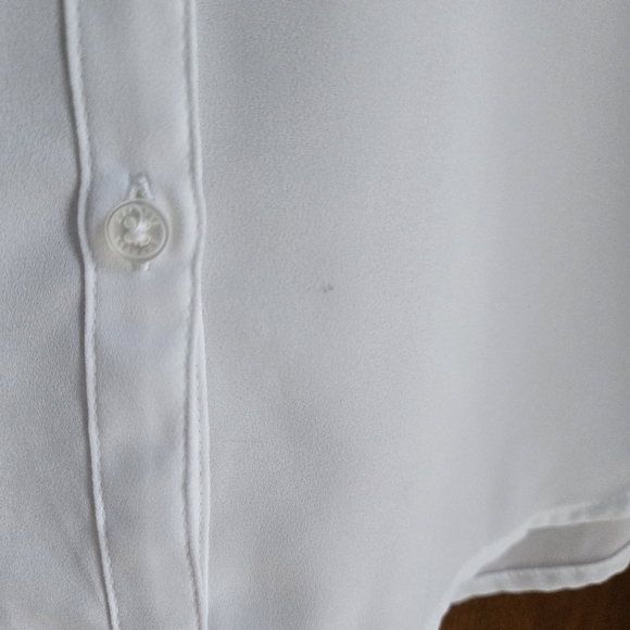 Express Sheer White Portfolino Blouse Size Small - Picture 5 of 5